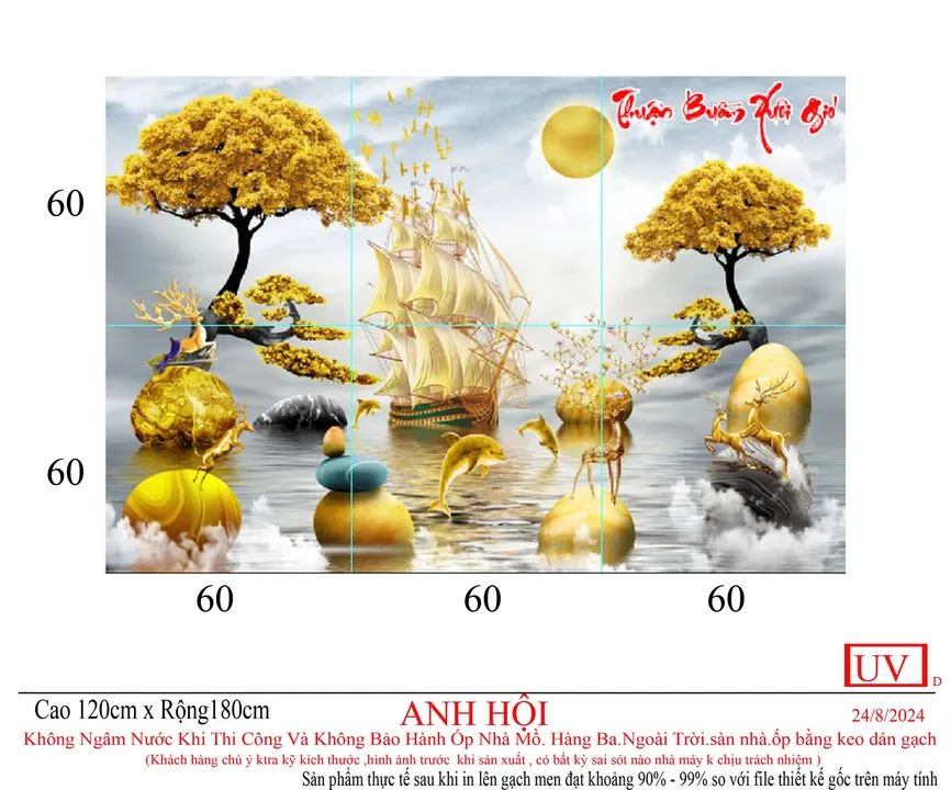 Tranh phong thủy  - gạch tranh 3D